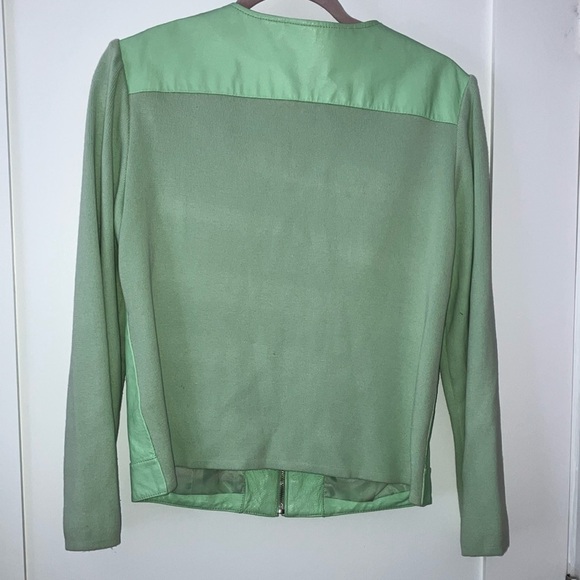 Nygard Collection Petites mint green Leather Jacket with Silver toned Studs - Picture 9 of 16